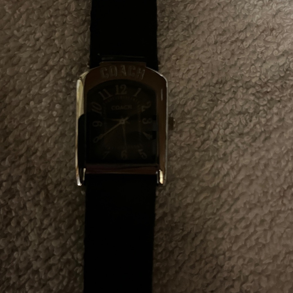 Coach Black And Silver Rectangular Watch - image 4